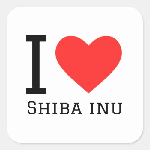 I love shiba inu square sticker