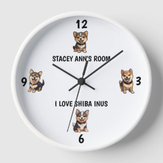 I Love Shiba Inus Cute Name Wall Clock