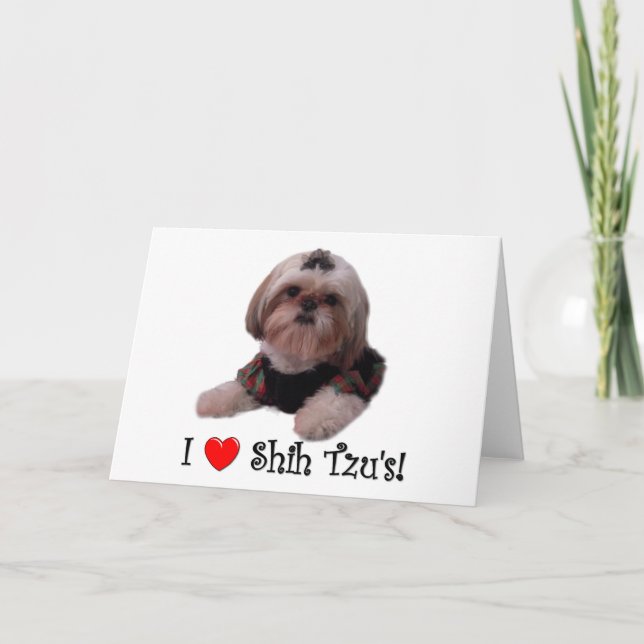I Love Shih Tzu Card (Front)