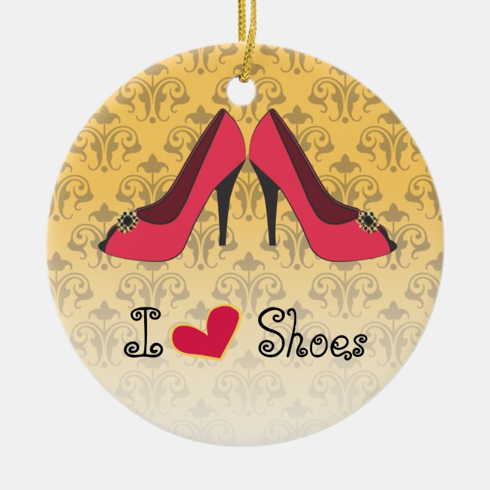 I Love Shoes Christmas Ornament