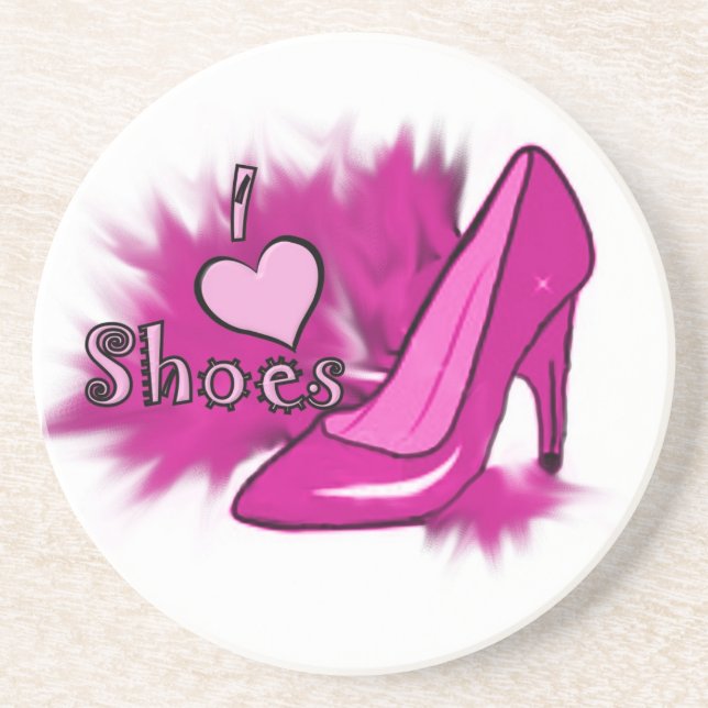 I Love Shoes Drink Coaster (Front)