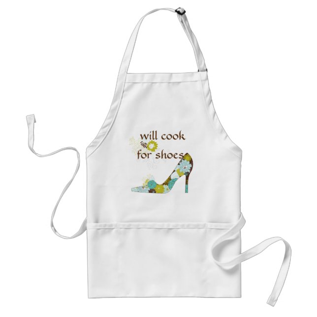 I Love Shoes Female Chef Adult Apron (Front)