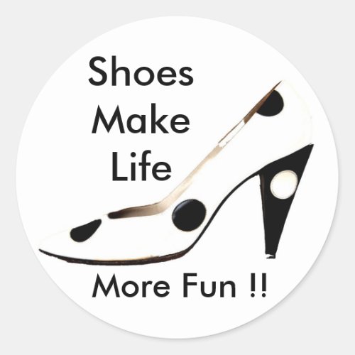 I Love Shoes Female Fashionista Classic Round Sticker