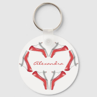 I Love Shoes Heels Heart Personalized Key Chains