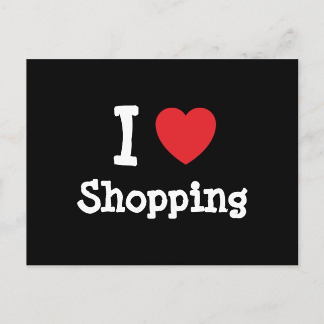 I love Shopping heart custom personalized Postcard (Front)