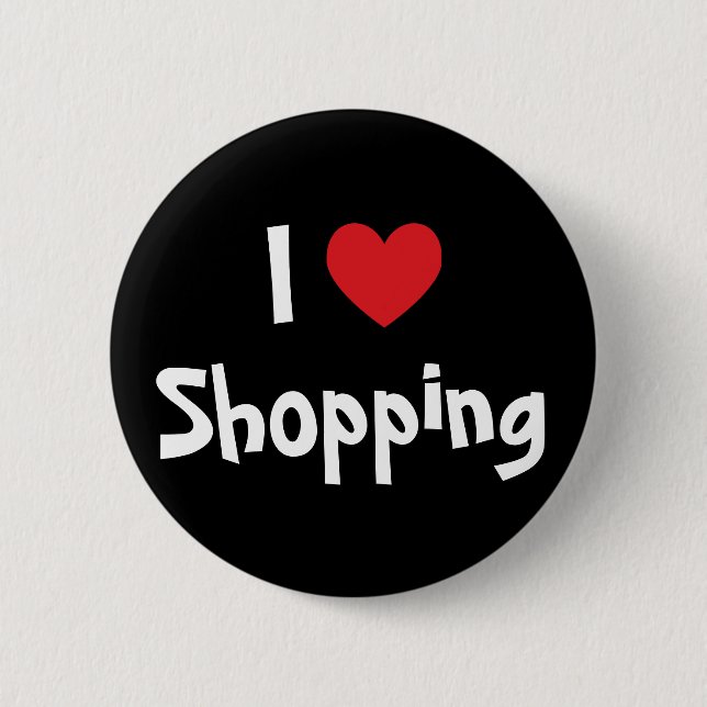 I Love Shopping Pinback Button (Front)