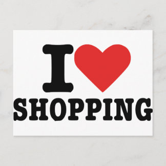I love shopping postcard