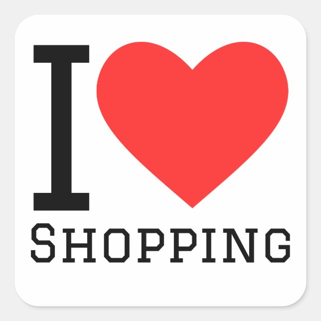 I love shopping square sticker (Front)