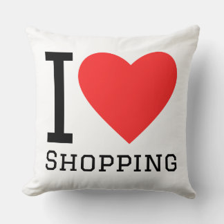 I love shopping throw pillow