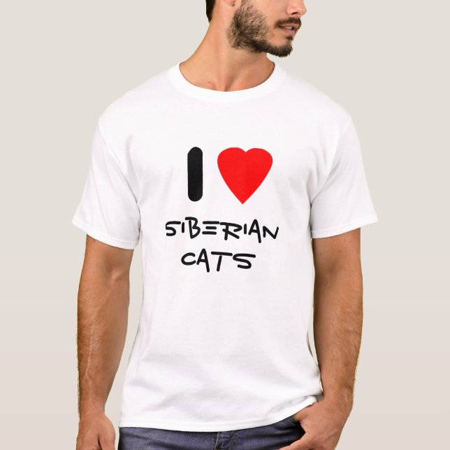 I Love Siberian Cats T-Shirt (Front)