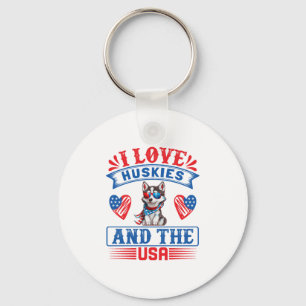 I love Siberian Huskies and the USA Keychain