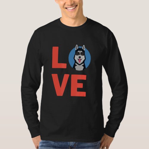 I Love Siberian Husky Dog Puppy Pet Owner And Anim T_Shirt