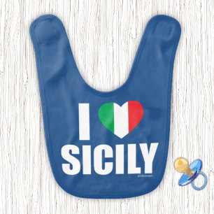 I Love Sicily Baby Bib
