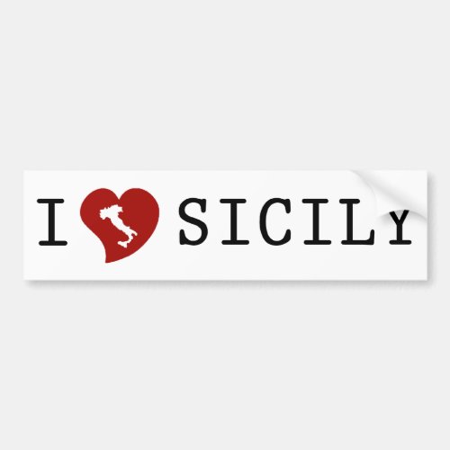 I Love Sicily Bumper Sticker