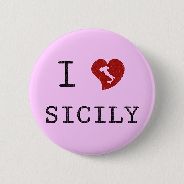 I Love Sicily Button (Front)