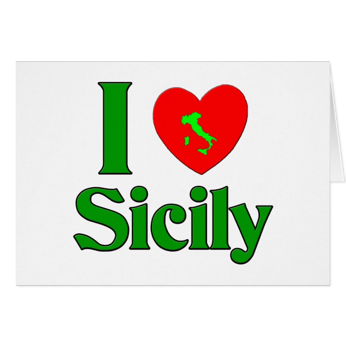 I Love Sicily Italy Greeting Cards