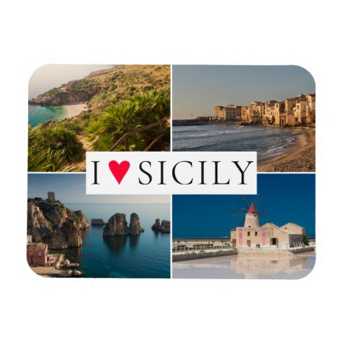 I love Sicily photo collage souvenir Magnet