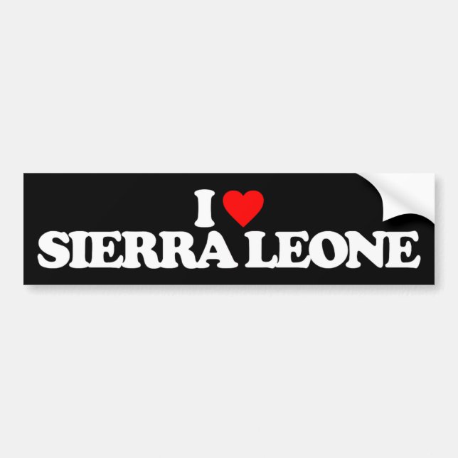 I LOVE SIERRA LEONE BUMPER STICKER (Front)