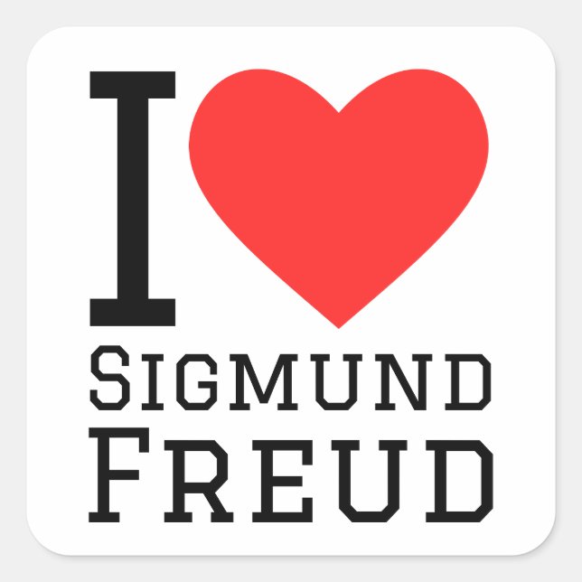 I love Sigmund freud Square Sticker (Front)