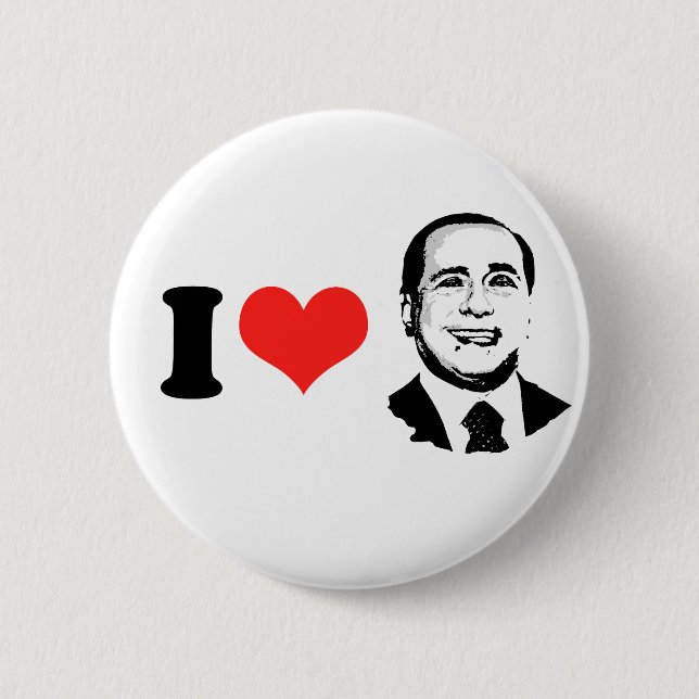 I Love Silvio Berlusconi Button (Front)