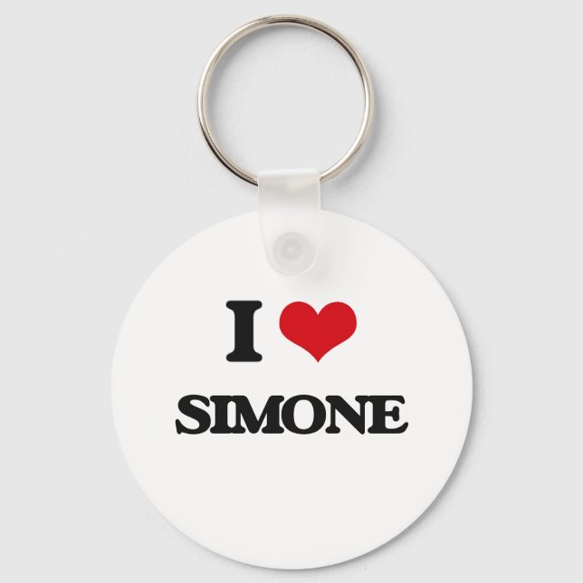 I Love Simone Keychain (Front)