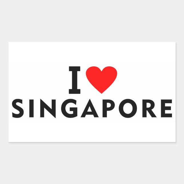 I love Singapore country like heart travel tourism Rectangular Sticker (Front)