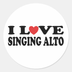 I Love Singing Alto Music Gift Classic Round Sticker