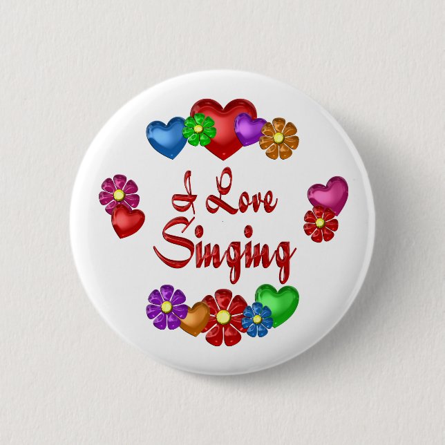 I Love Singing Button (Front)