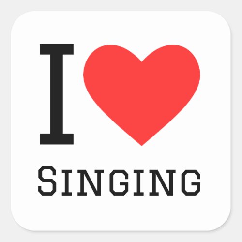 I love singing square sticker