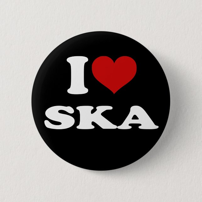 I Love Ska Pinback Button (Front)