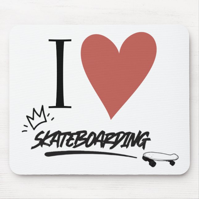 I love skateboarding Case-Ma Mouse Pad (Front)