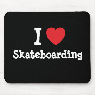 I love Skateboarding heart custom personalized Mouse Pad