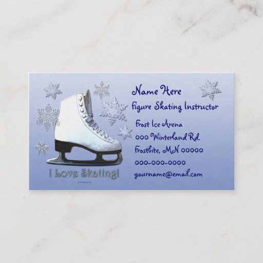 Customizable I Love Skating Business Card