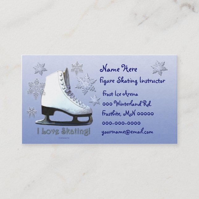 I Love Skating Business Card (Front)