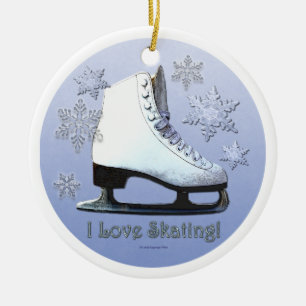 I Love Skating Ceramic Ornament