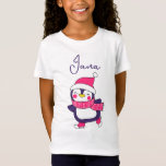 I Love Skating Penguin Cute Girl&#39;s T-shirt at Zazzle