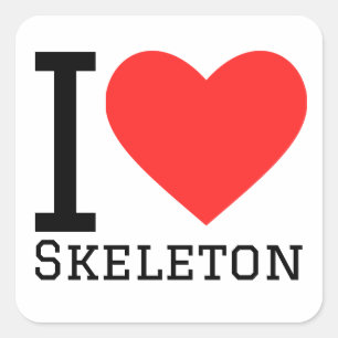 I love skeleton square sticker
