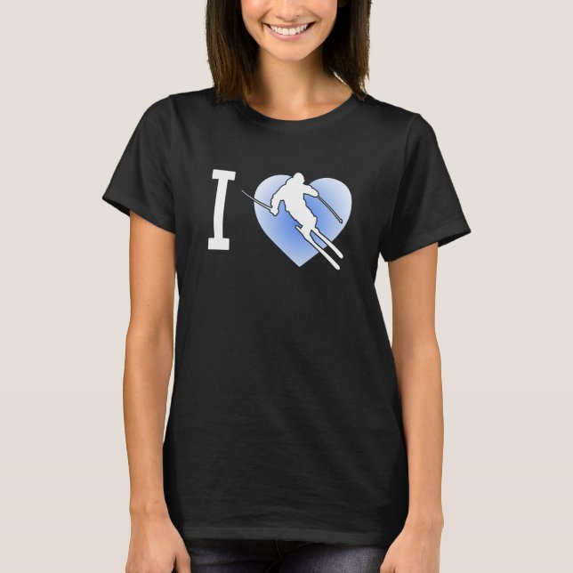 I Love Ski Jumping Ski Jumper Ski Jump Snow Winter T-Shirt (Front)