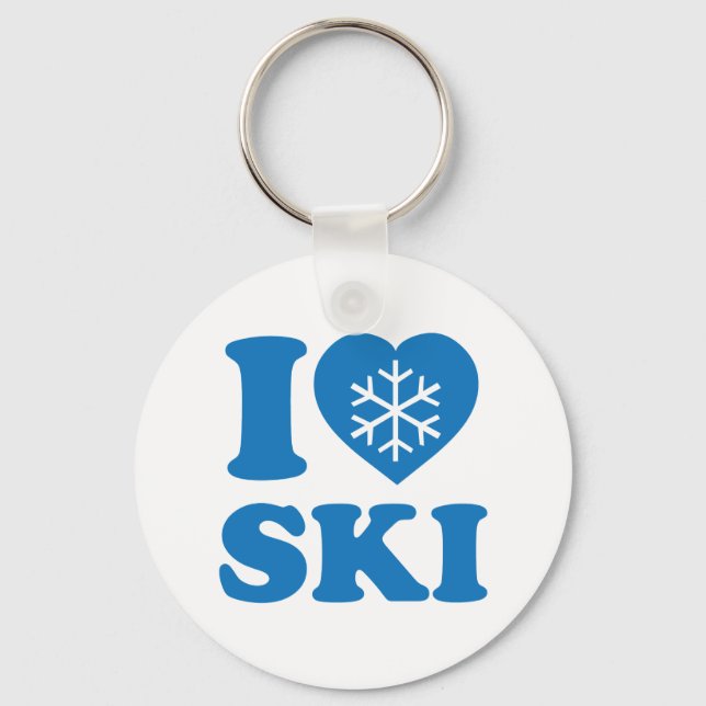 I Love Ski Keychain (Front)