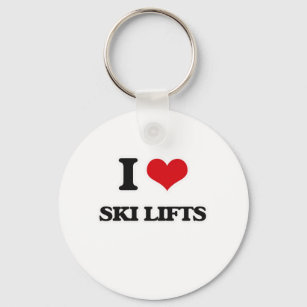 I Love Ski Lifts Keychain