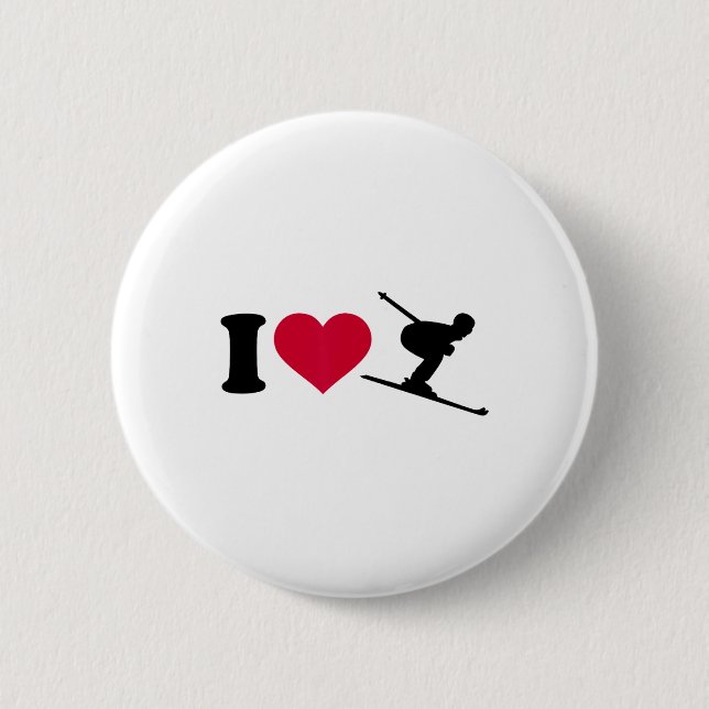I Love Skiing _2  Button (Front)