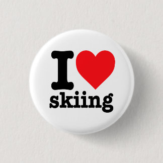 "I love skiing" Button
