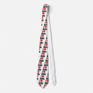 I Love Skiing Neck Tie