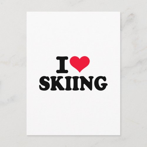I love Skiing Postcard