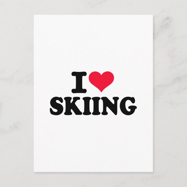 I love Skiing Postcard (Front)