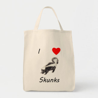 I Love Skunks Tote Bag