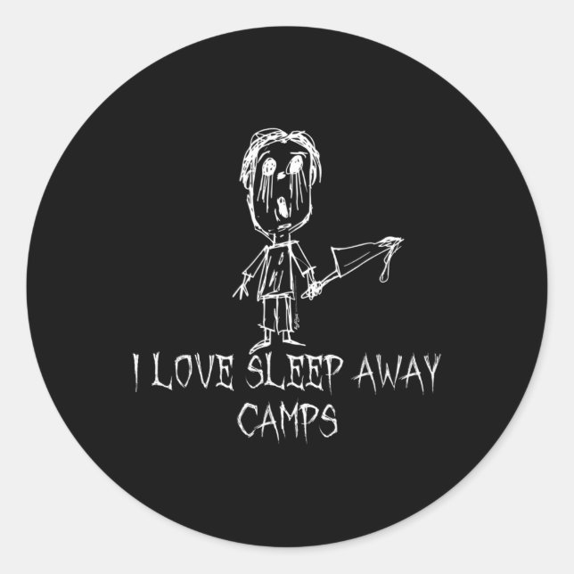 I Love Sleep Away Camps Halloween Costume Word Des Classic Round Sticker (Front)