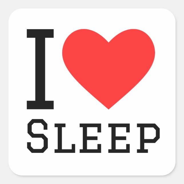 I love sleep square sticker (Front)