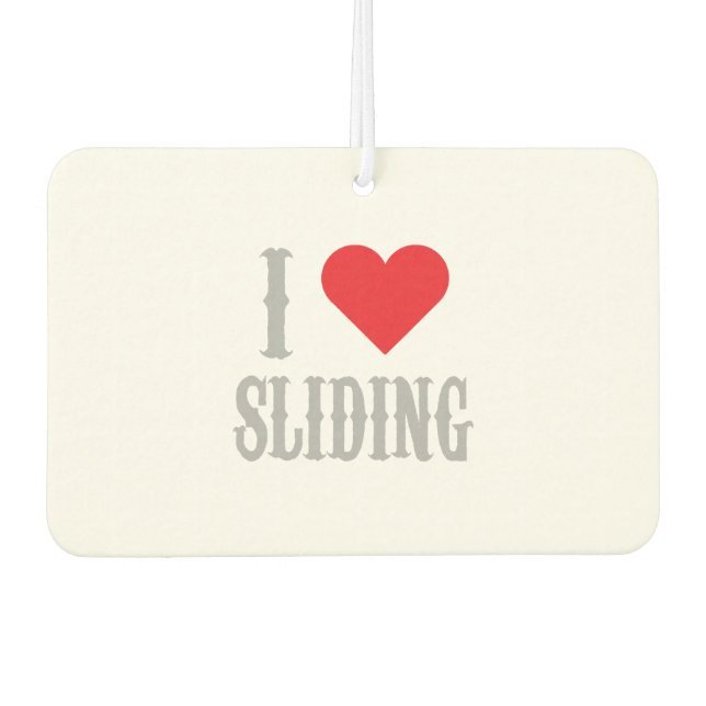 I Love Sliding Western Riding Reining Horse Air Freshener (Front)