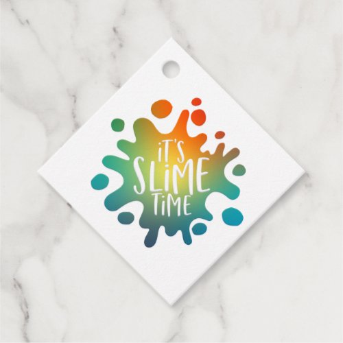 I love slime rainbow gooey slime blob favor tags